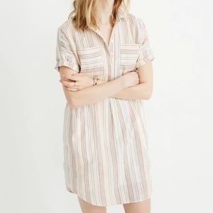 Madewell Popover Courier Shirtdress Rainbow Stripe